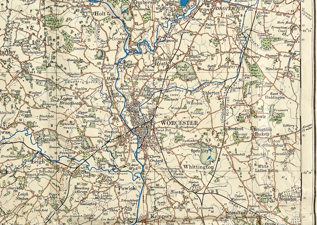 Historic map of Worcestershire