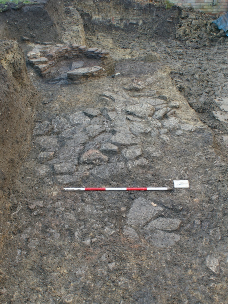 Rough stone surface and oven