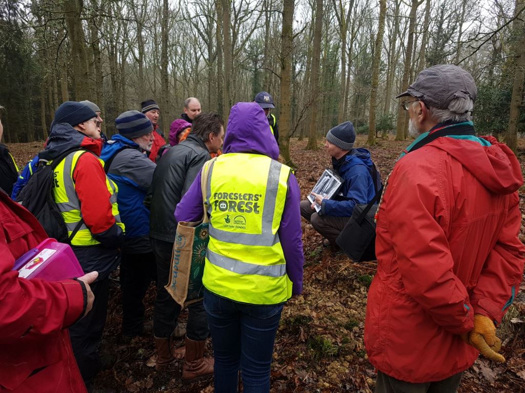 Group of adult volunteers listening to guidance