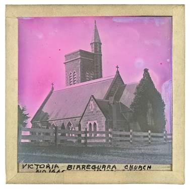 Square slide of stone church