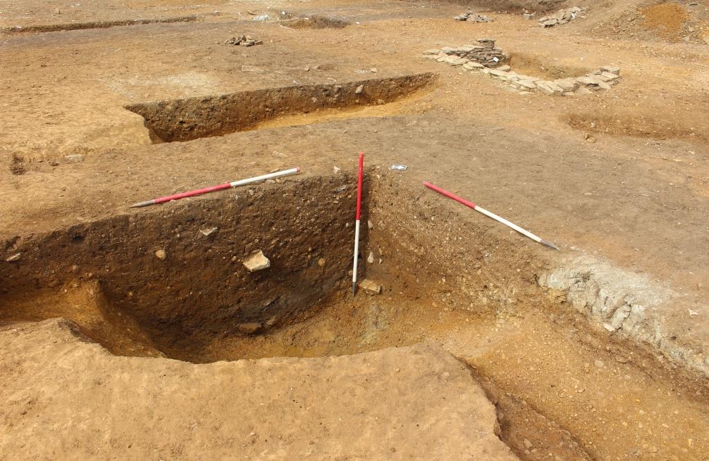 Photograph of excavated Roman watering hole