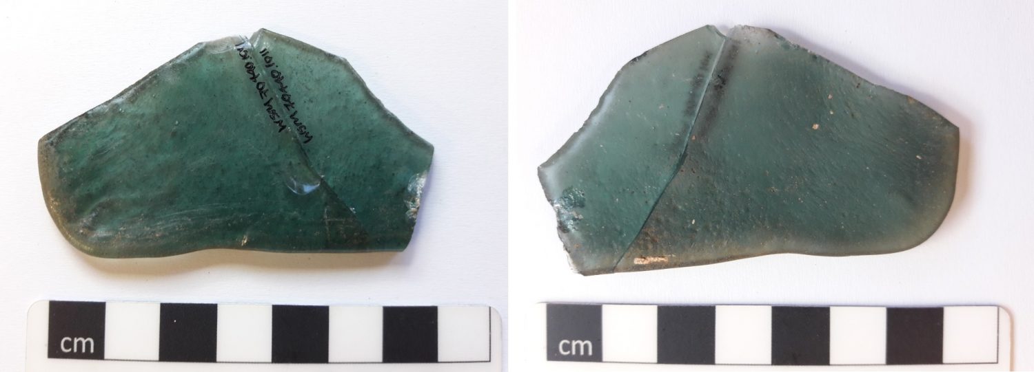 Roman window glass with scale