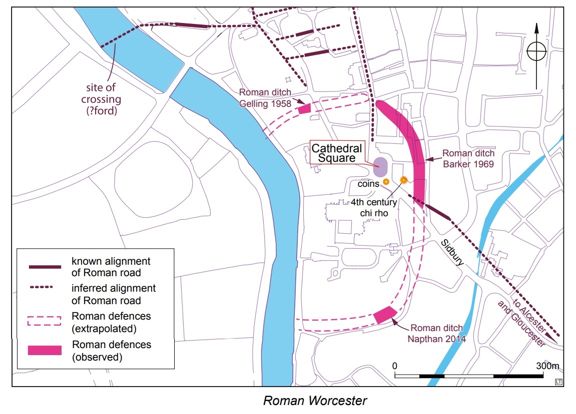 Map of Roman Worcester