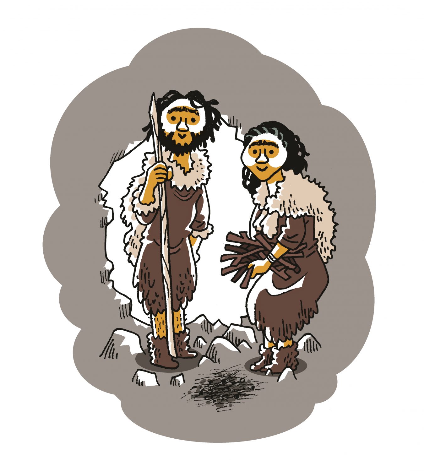 Neanderthal group cartoon