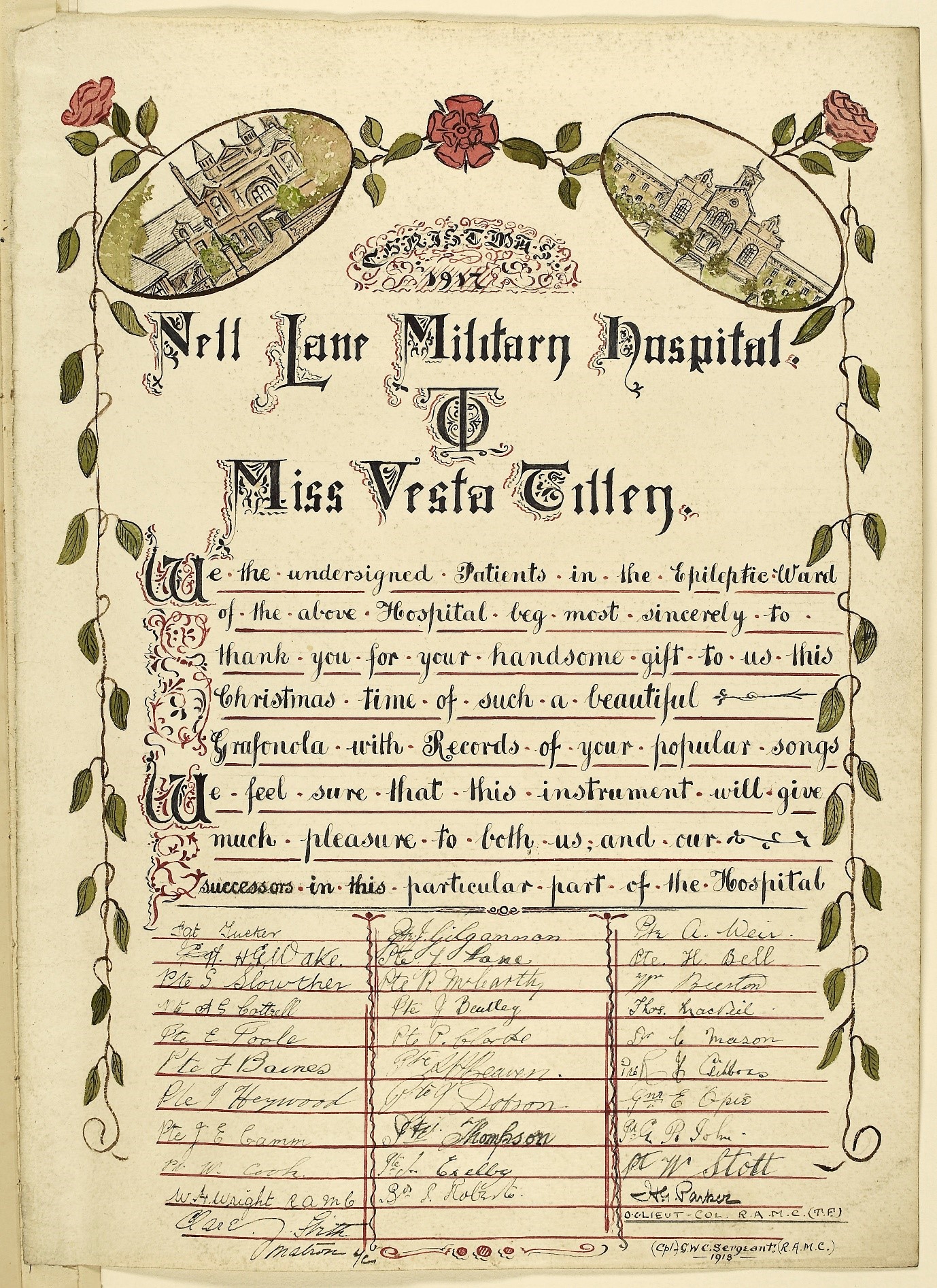 Thank you from hospital residents for  a gramophone player