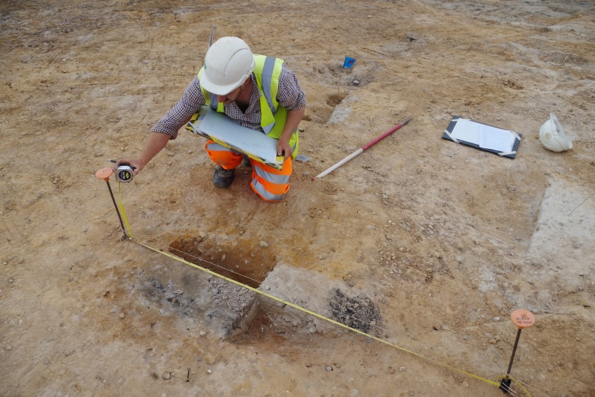 Excavation of cremation pit