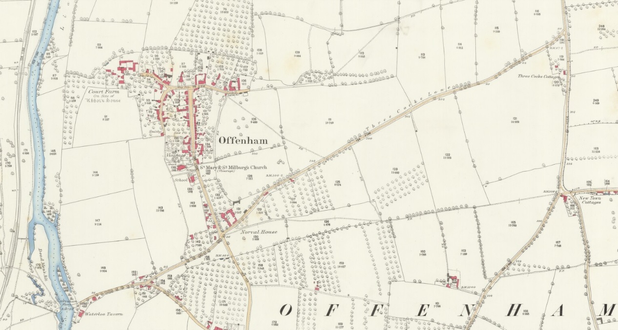 Map of Offenham - 1886