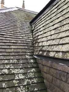 The original roof by the clock housing