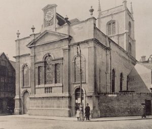 St.Swithuns, showing east end from Worcester Herald of 1877