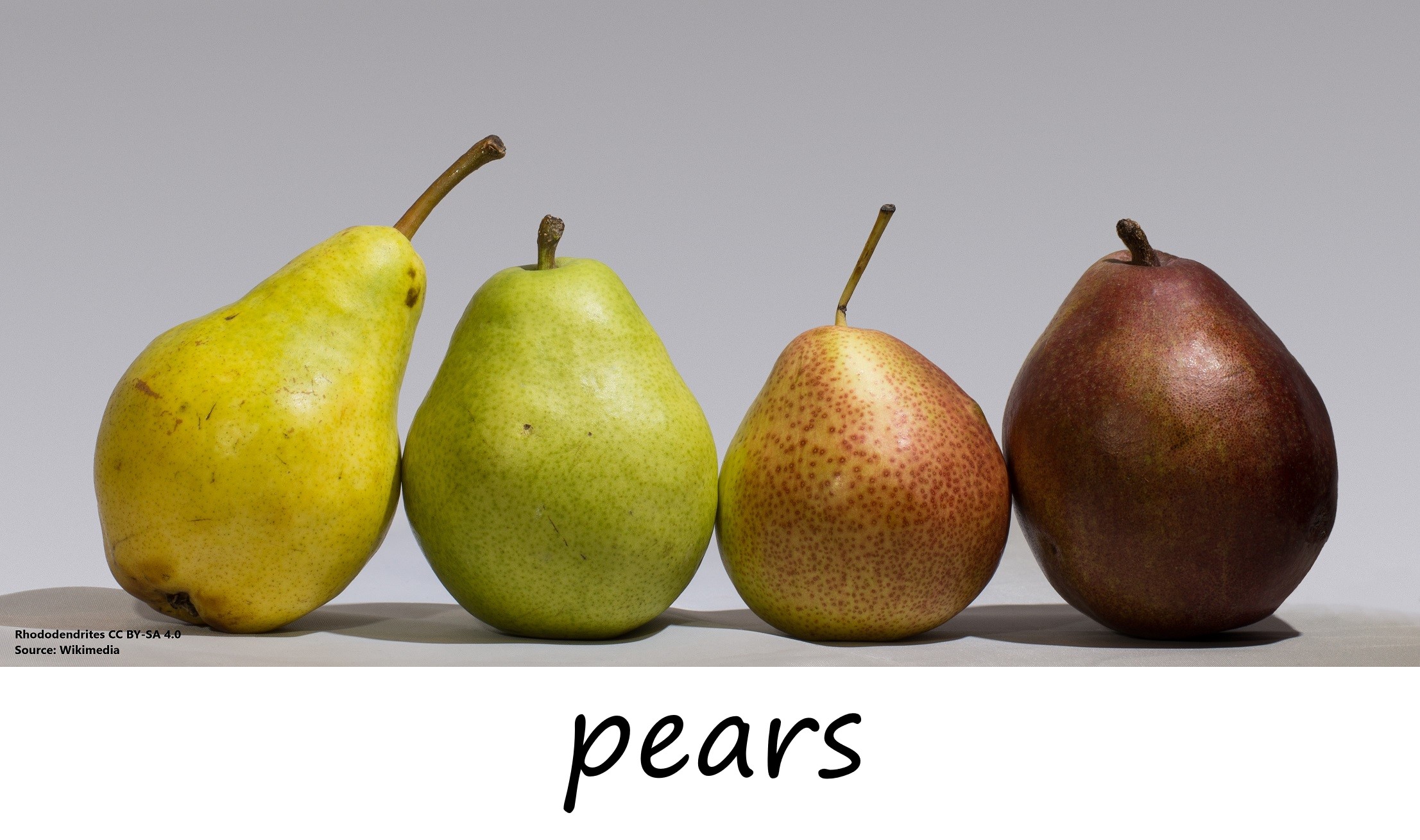 Pears photo with label