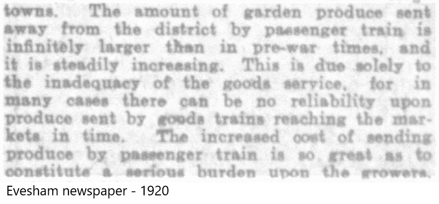 Railway goods service complaint 1920