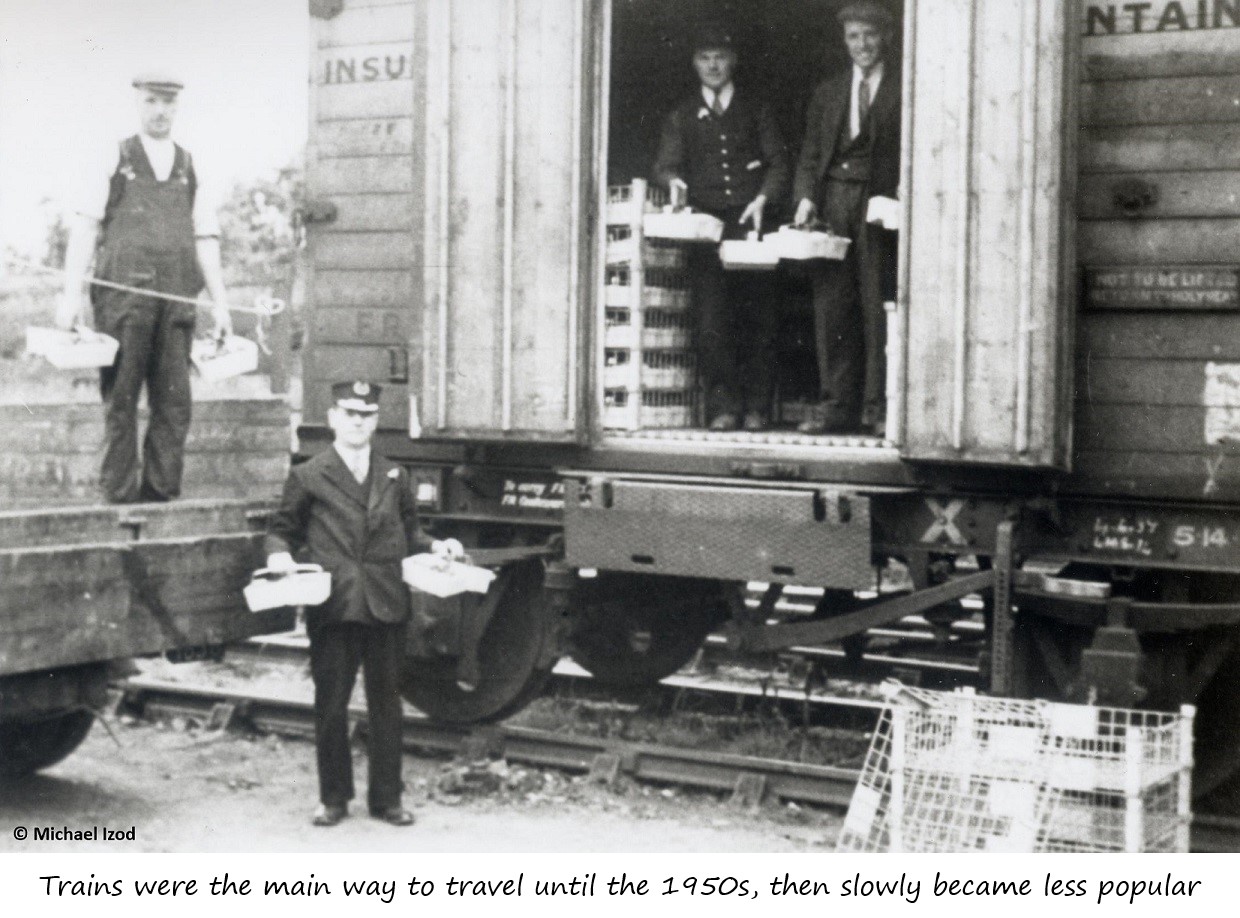 Rail transport dwindled after 1950s