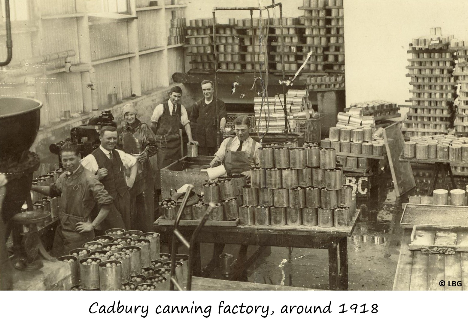 Cadbury canning factory - labelled