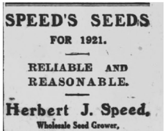 Speed's Seeds advert