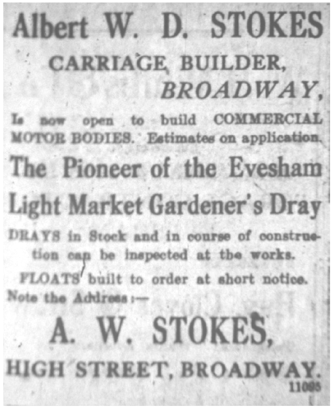 Advert for a carriage builder