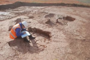 An excavated oven