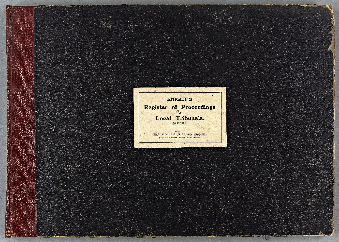 Military Tribunal Register - front cover