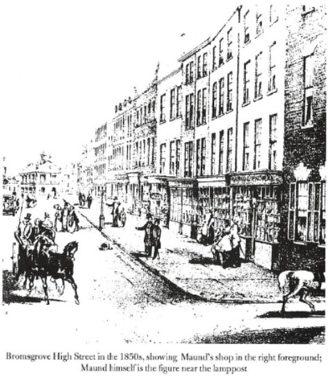 Bromsgrove High Street in the 1850's in The Reach of Print, (Cooper, M., Isaac 1998)