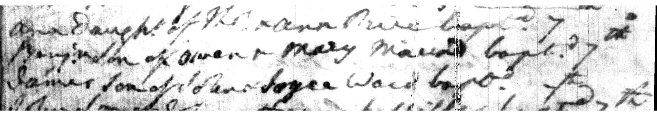 Baptism entry