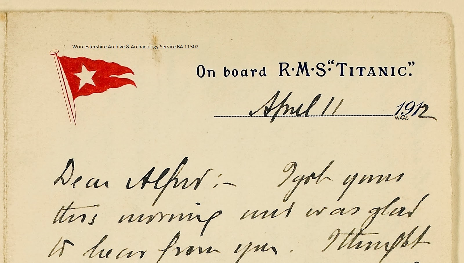 Letter from RMS Titanic