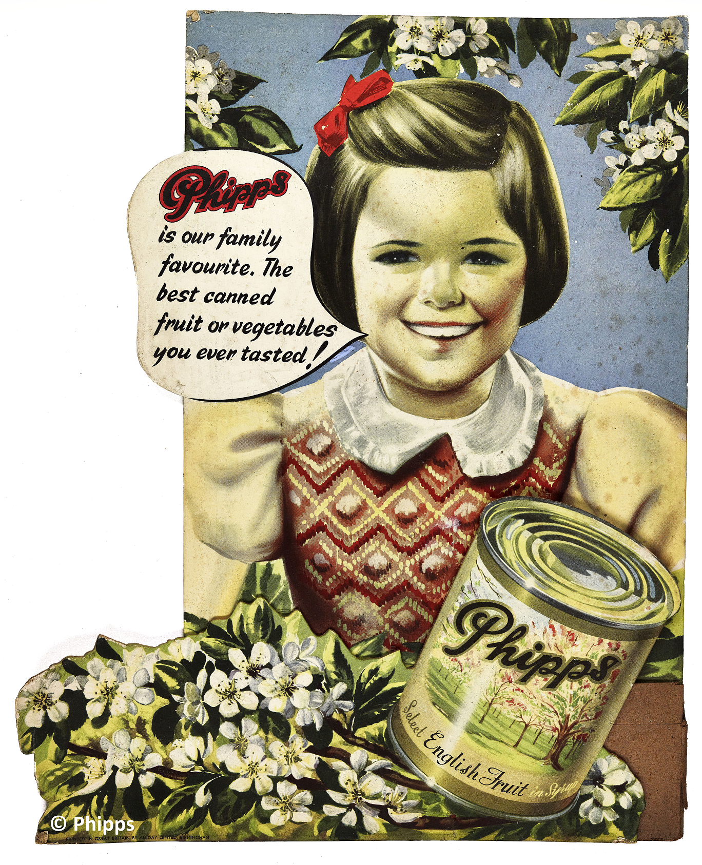 Advert for Phipps canned fruit & veg