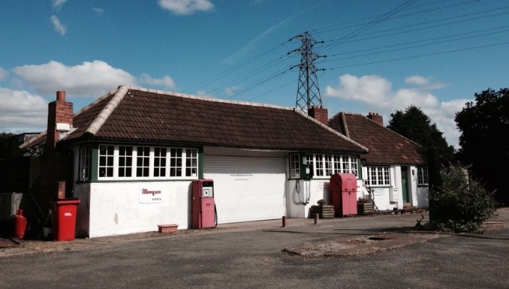 recently demolished Morgan Garage in Hartlebury 