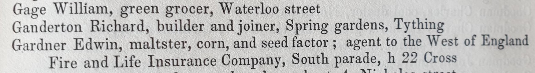 Lascelles directory 1851 and Casseys directory 1860