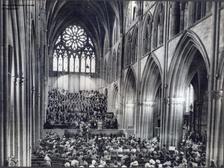 3 Choirs festival rehearsals in Worcester Cathedral 1957