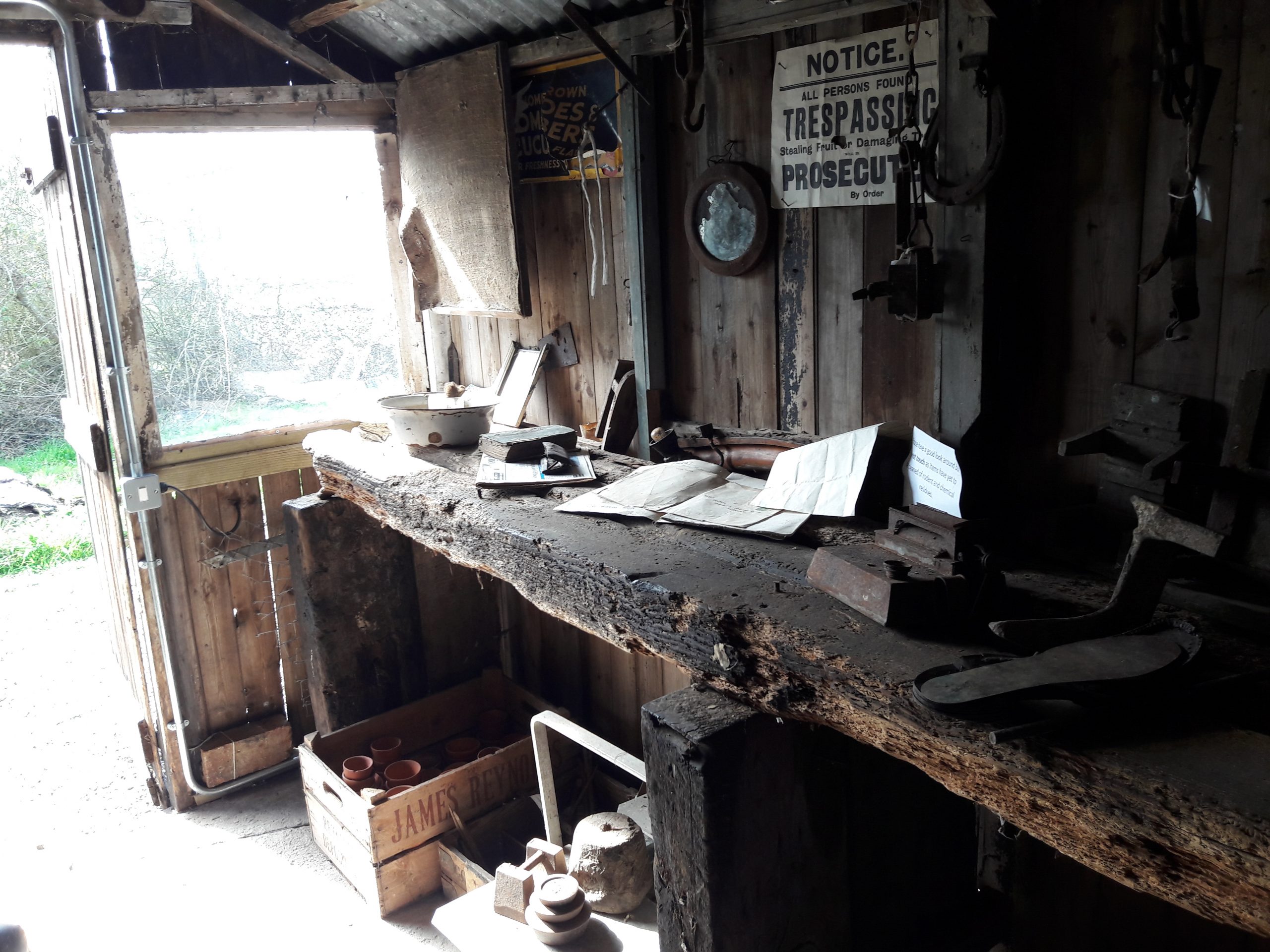 Workbench in Mr Wheeler's hovel