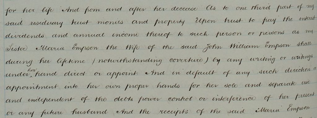 Will of Isabella Anne Allen, 1865 - Reference to sister Maria Empson (nee Allen) Ref: 008.7 BA3689 VOL 4.1 pp324 © WAAS