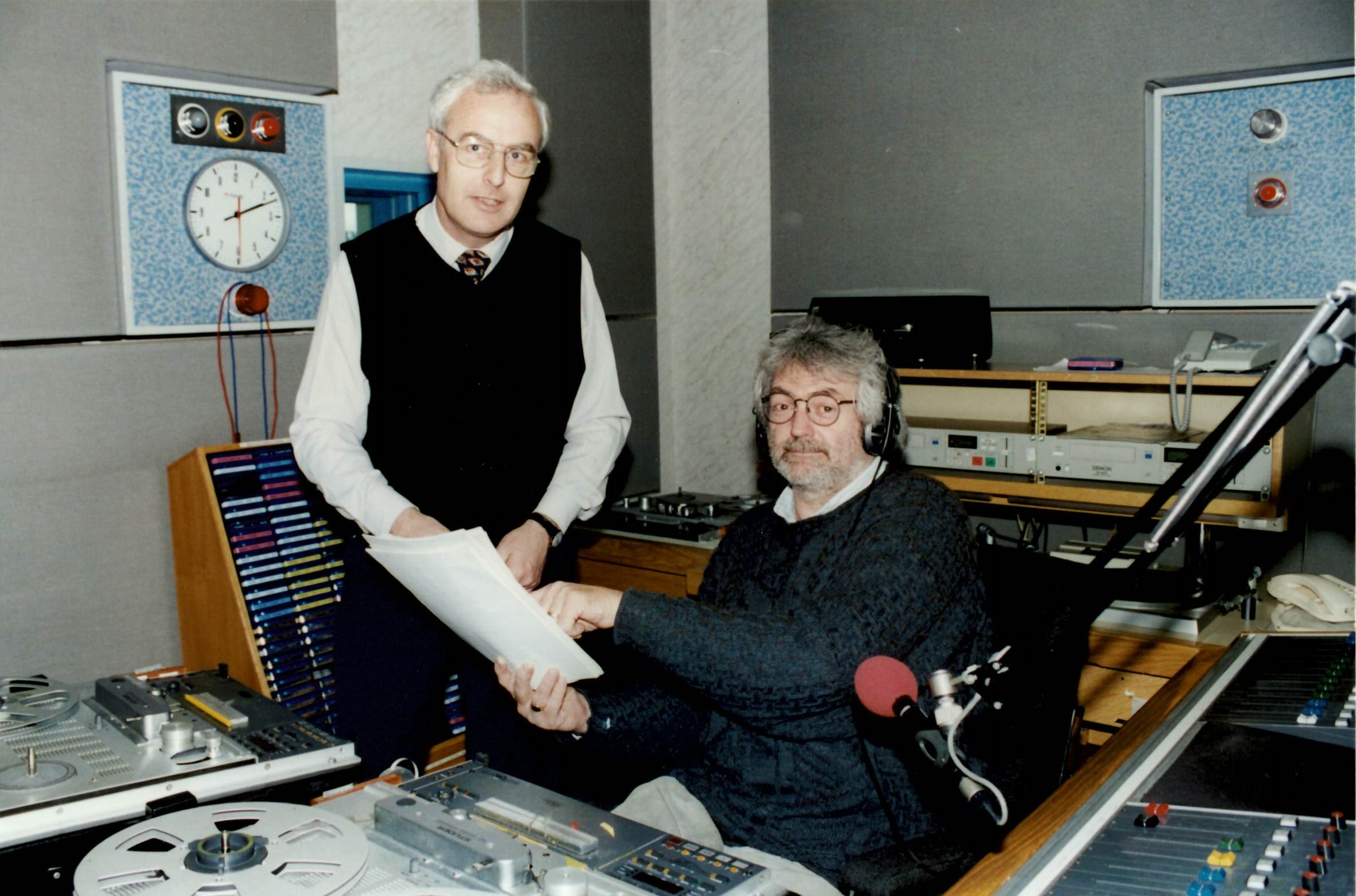 Mike George with Tony Wherry in radio studio