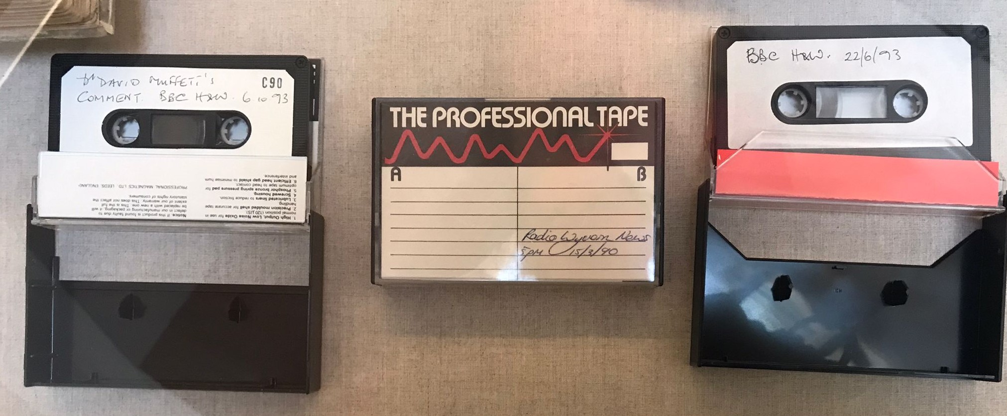 Tapes containing recordings from the radio