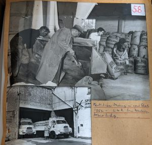 Fertliser mixing in new shed at Burlingham & Co.