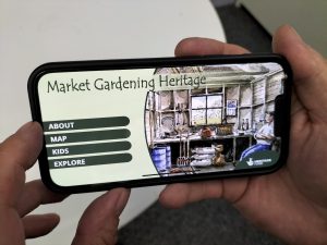 Picture of the market gardening app on a phone