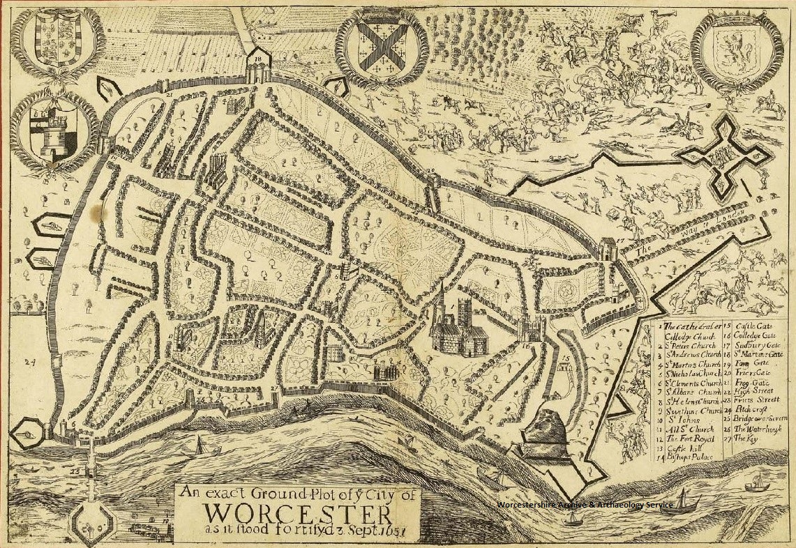 1651 map of Worcester