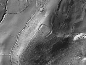 Wassell Wood Lidar with tree canopy removed showing the ditches of the camp