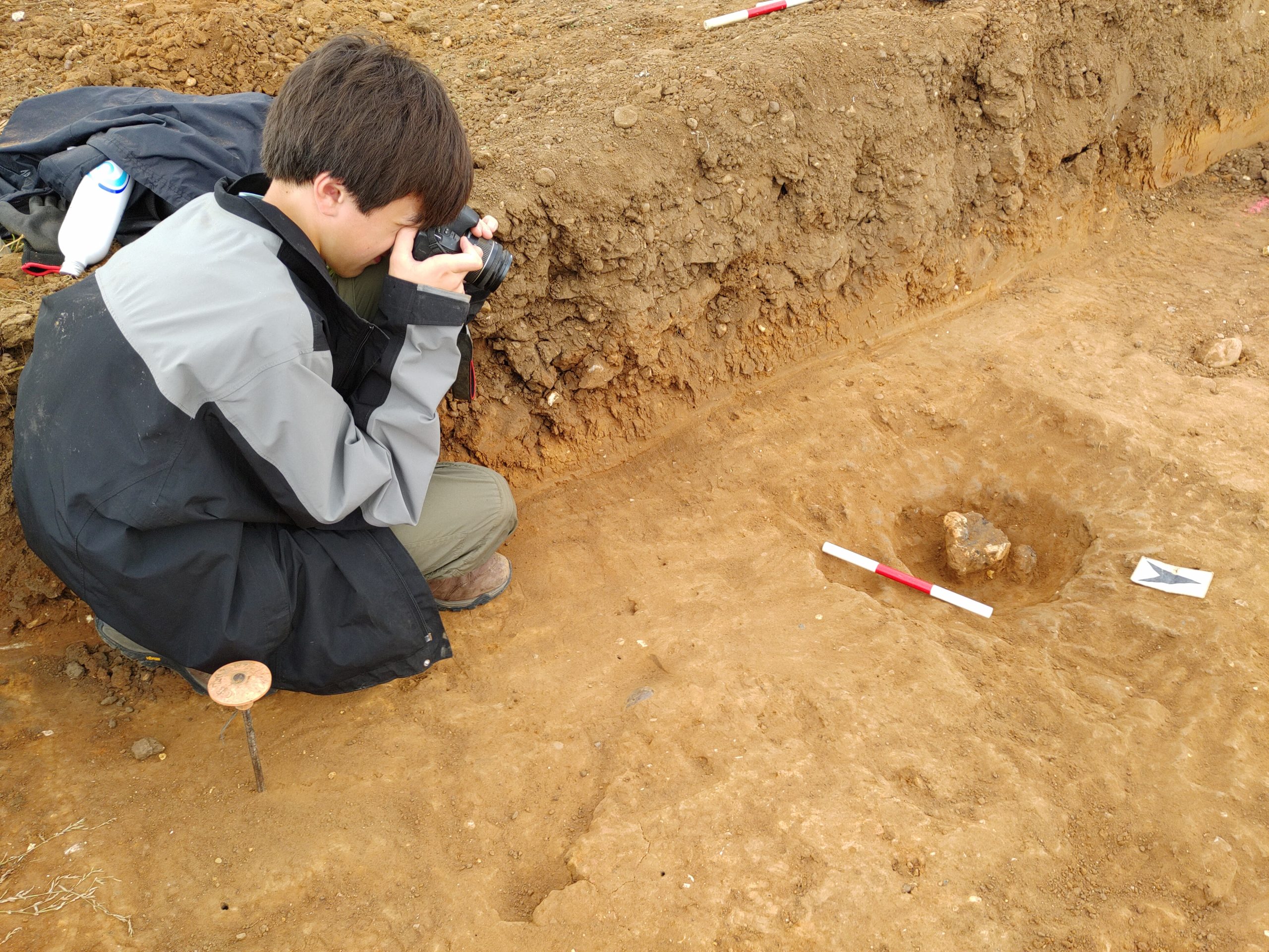 Photographing a possible loom weight