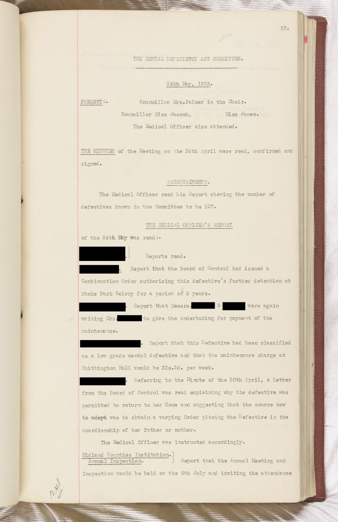 Mental Deficiency Act Committee, redacted BA11241. Vol 2 Page 37