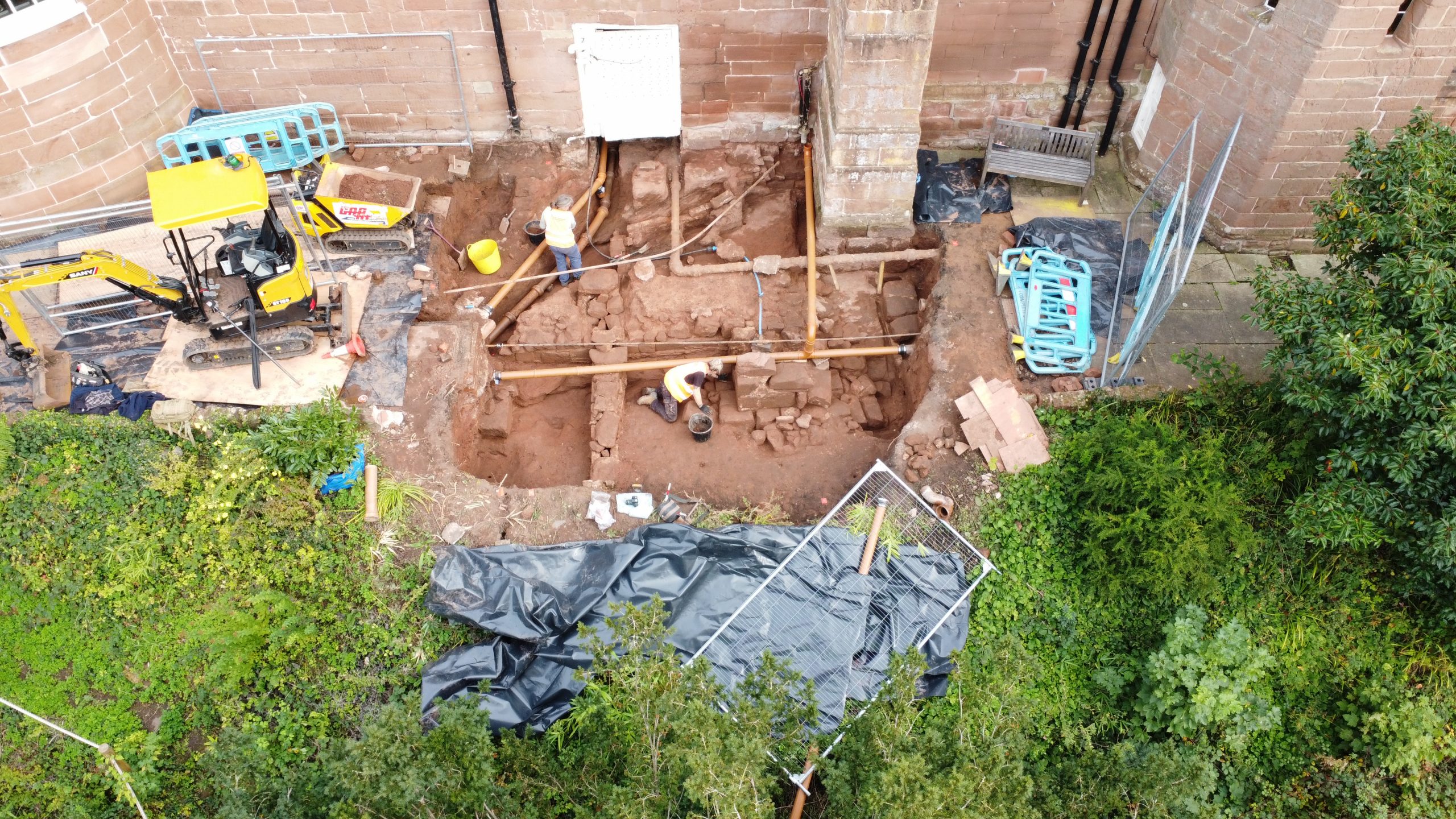 Excavation area at Hartlebury Castle