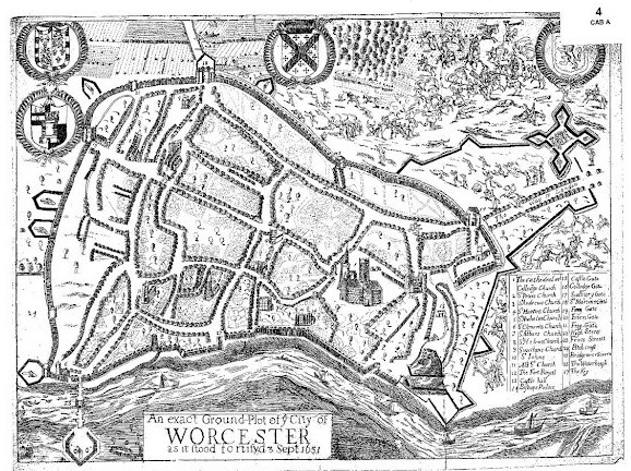1651 map of Worcester