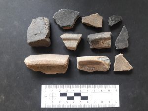 Sherds of medieval pottery