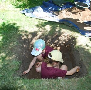 Digging a test pit