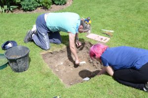 Digging a test pit