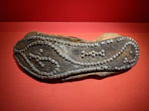 Decorative pattern of hobnails on a Roman shoe sole from Vindolanda