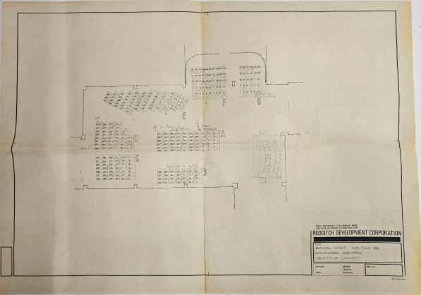 Seating Plan for Milward Square showing the seat location of all 400 invited guests.