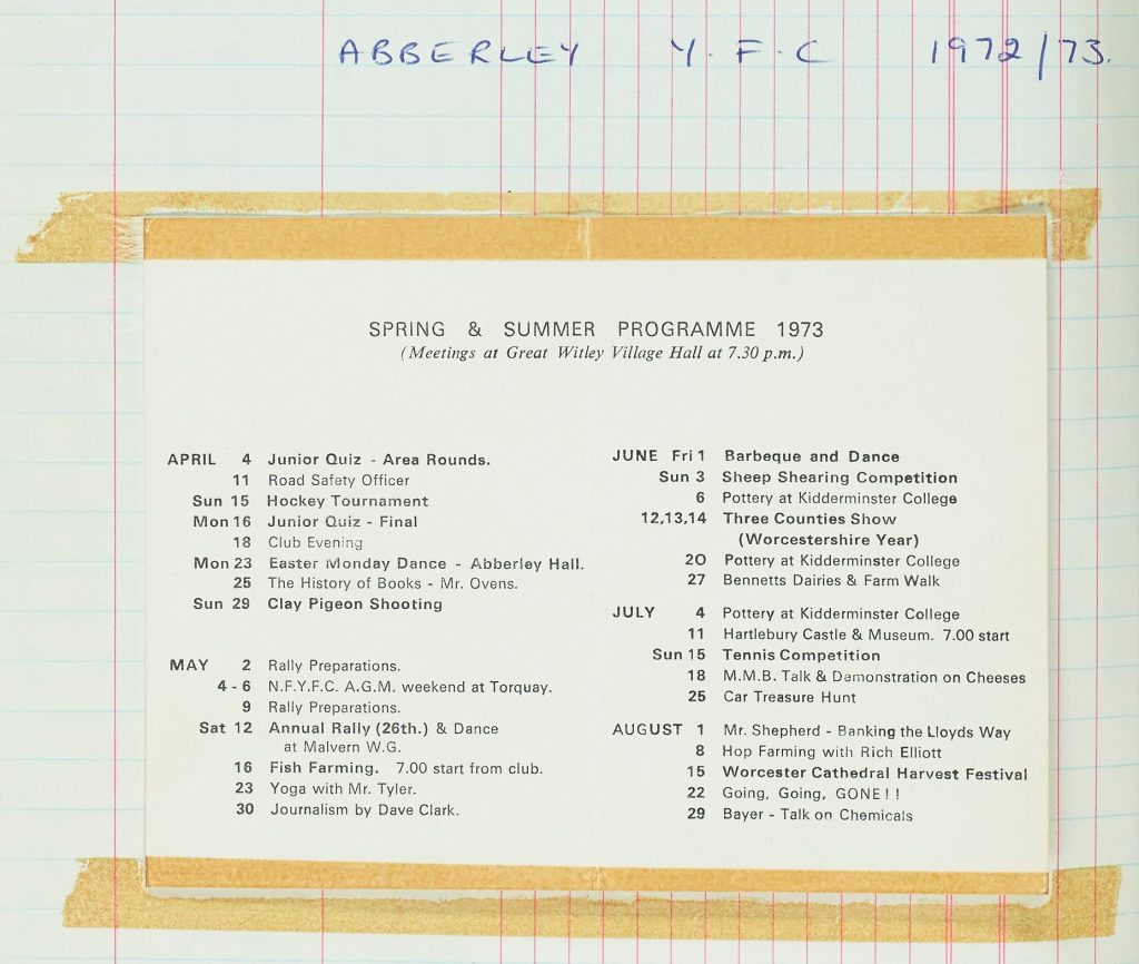 An example of the diverse activities offered by the A.D.Y.F.C. as part of the Spring-Summer 1973 Programme Finding No BA16163.2.1 © A.D.Y.F.C.