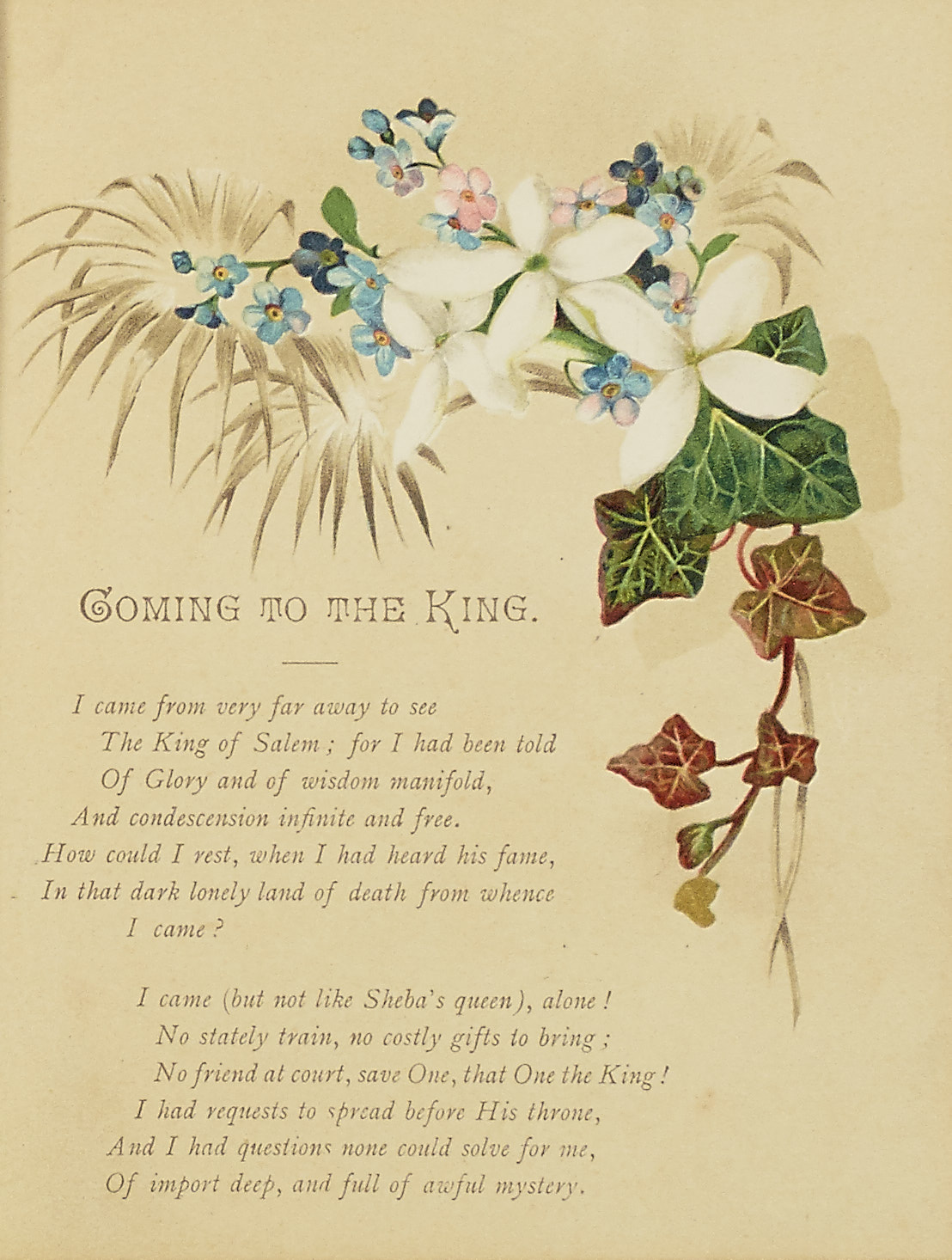 Poem with colour floral illustration
