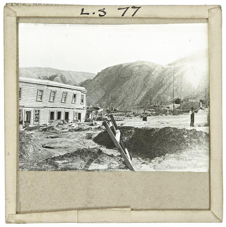Glass slide showing terraces of water covering a slope