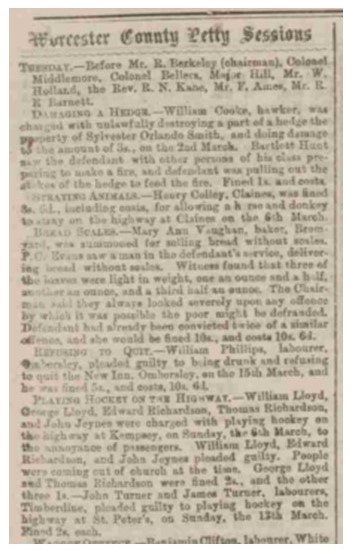 Copy of article taken from a newspaper