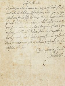 Handwritten letter signed by King Charles I